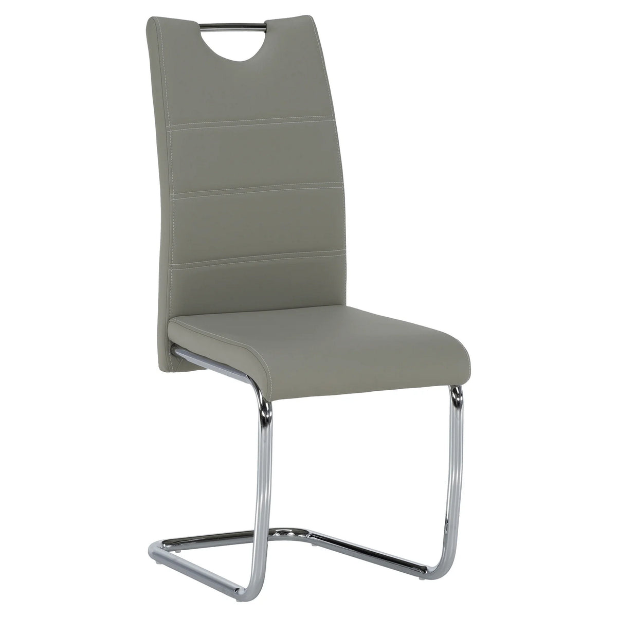 Scaun de bucatarie ABIRA NEW, gri deschis/crom, piele ecologica/metal, 43x44x96 cm