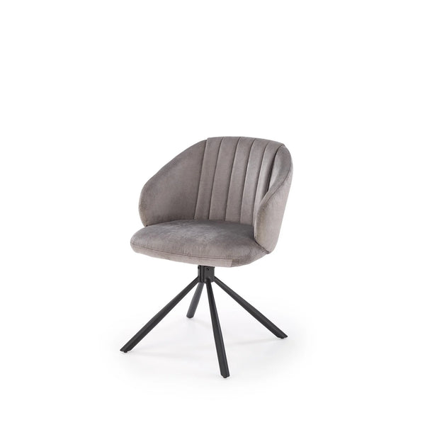 Scaun rotativ K533, gri/negru, stofa clasica/metal, 57x60x80 cm