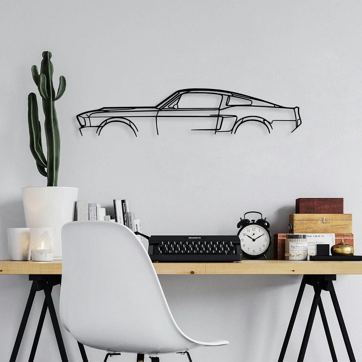 Accesoriu decorativ 891TNL2366, negru, metal, 70x15 cm