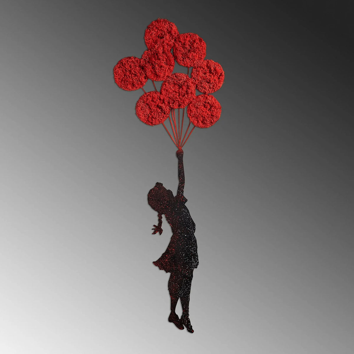 Accesoriu decorativ BANKSY - 11-1, roșu / negru, metal, 100x34 cm