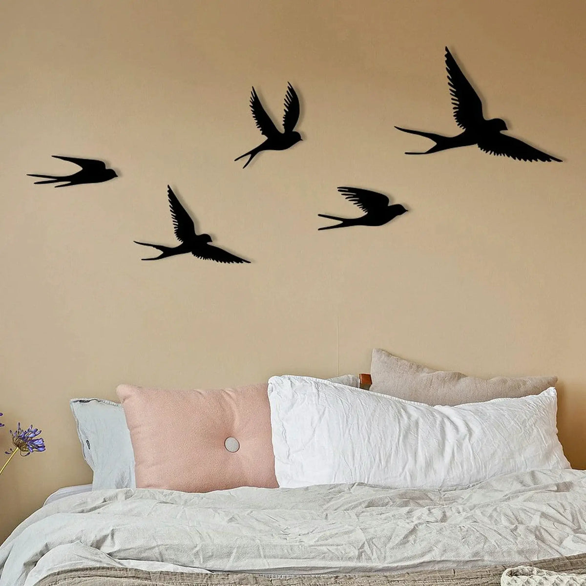 Accesoriu decorativ CROW, negru, metal