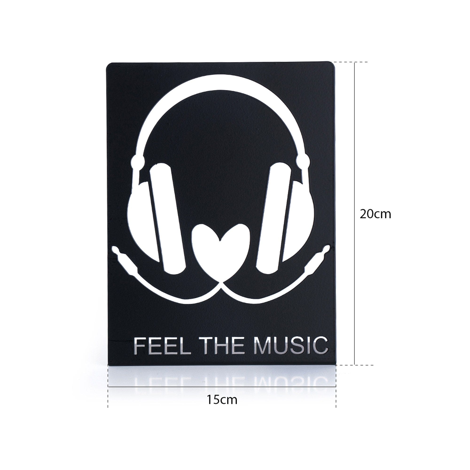 Accesoriu decorativ FEEL THE MUSIC, negru, metal, 15x20 cm