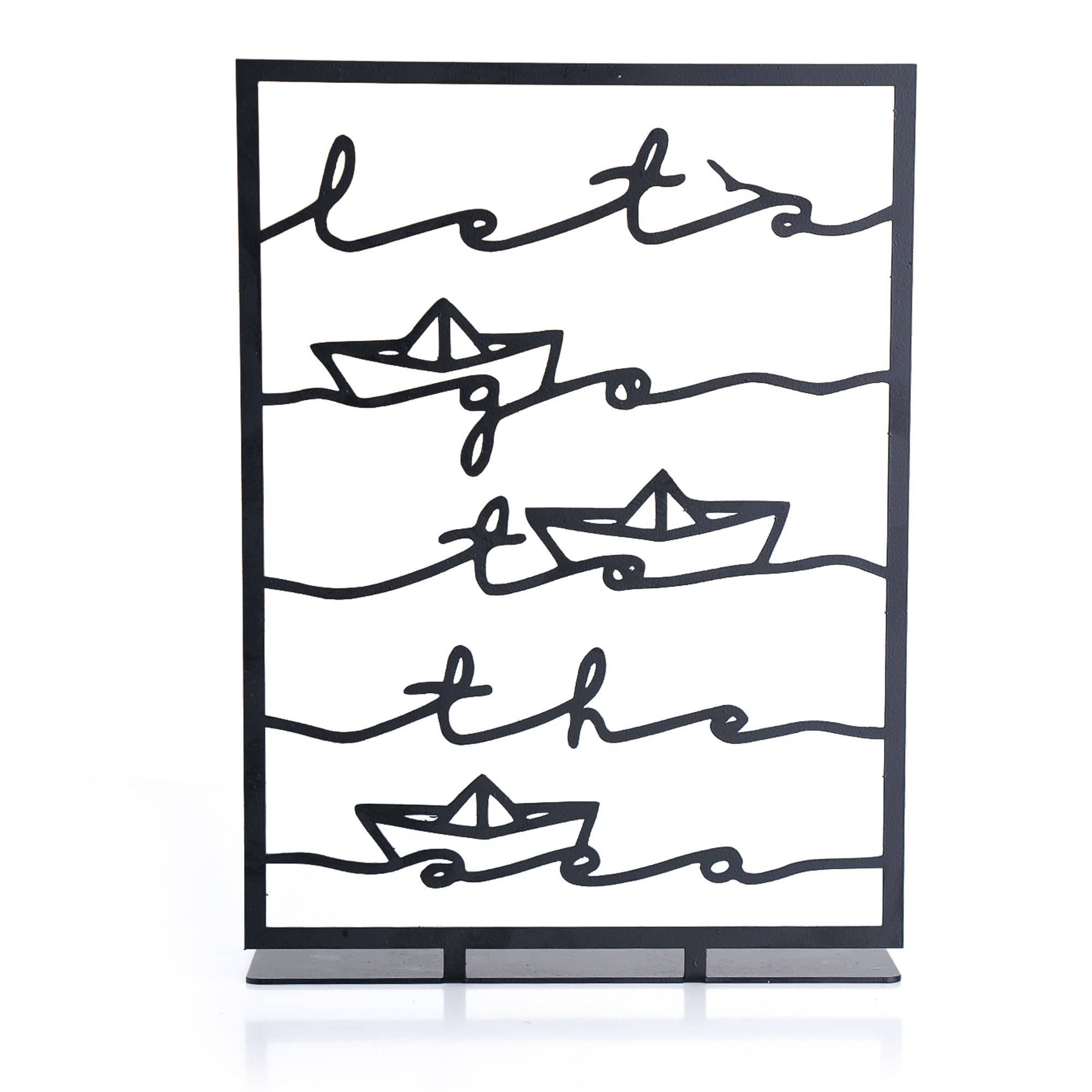 Accesoriu decorativ LET'S GO TO THE SEA, negru, metal, 18x25 cm