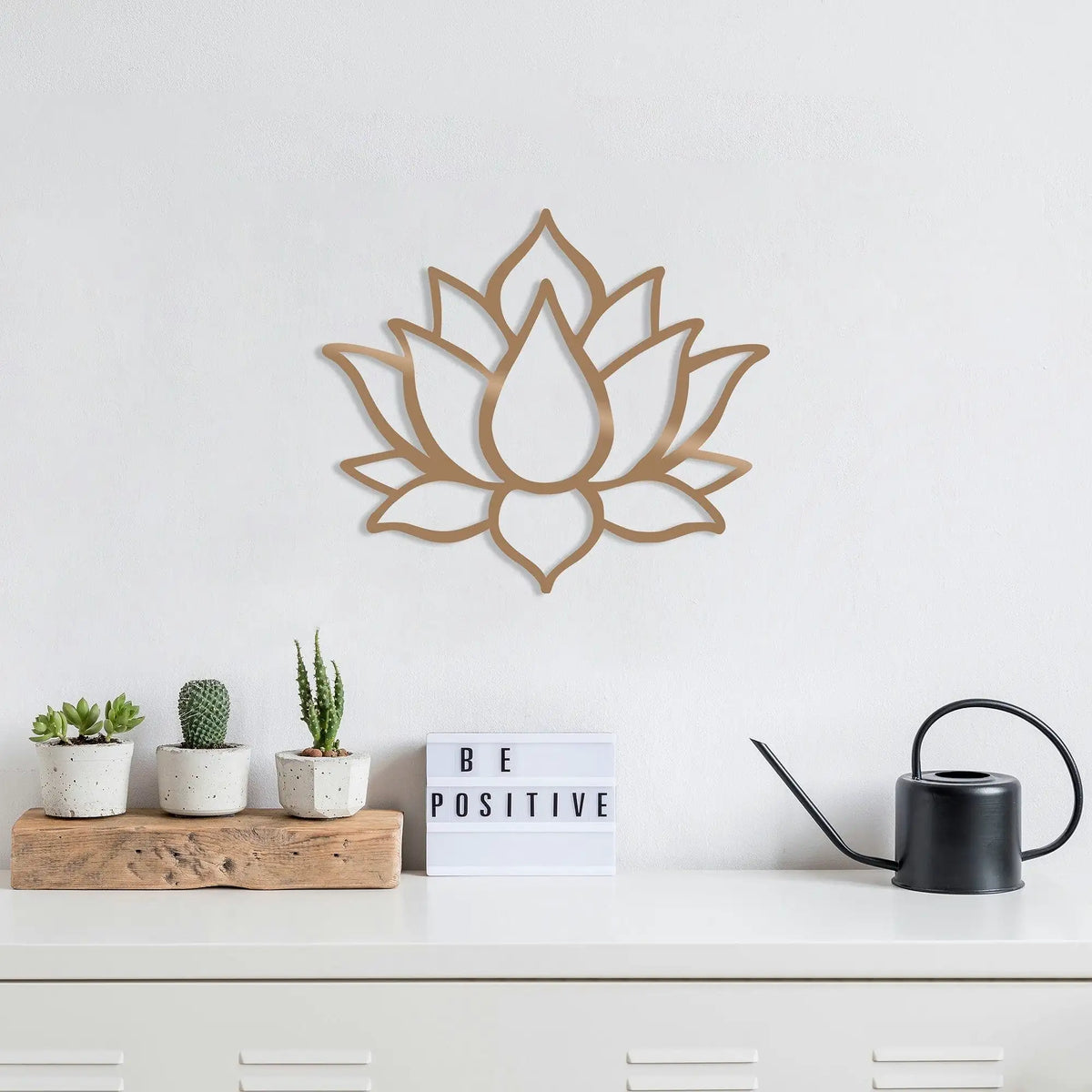 Accesoriu decorativ LOTUS FLOWER 1, auriu, metal, 50x43 cm