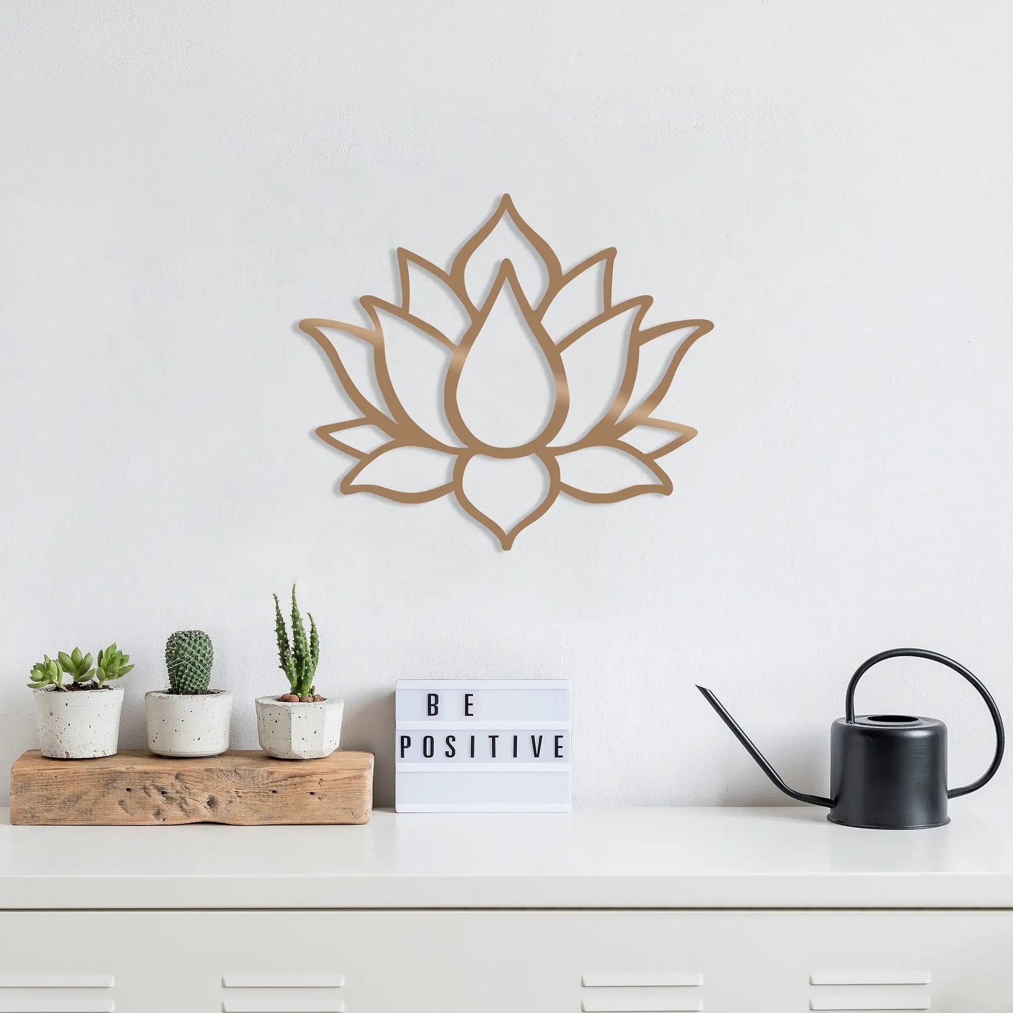 Accesoriu decorativ LOTUS FLOWER 1, auriu, metal, 50x43 cm