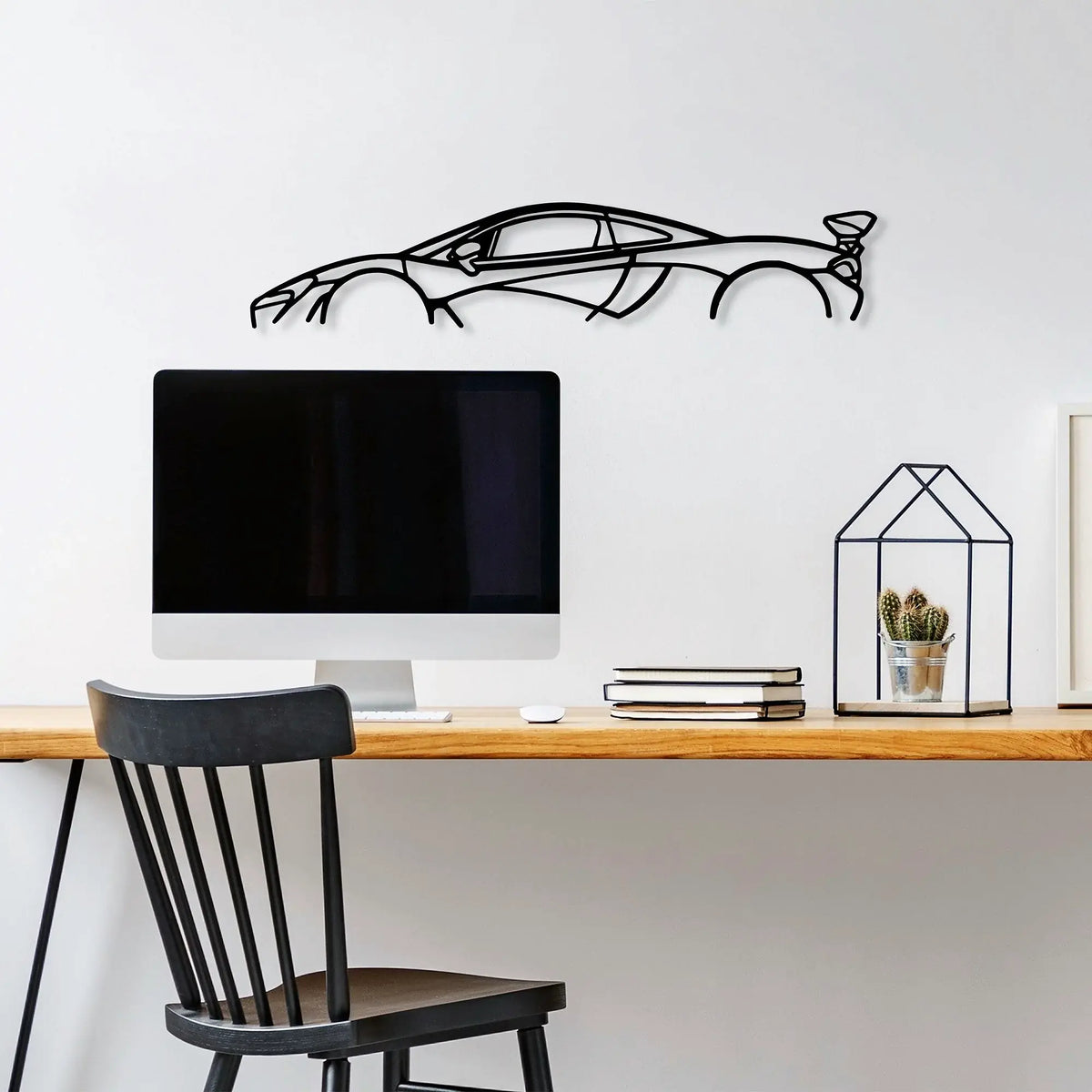 Accesoriu decorativ MCLAREN P1, negru, metal, 68x14 cm
