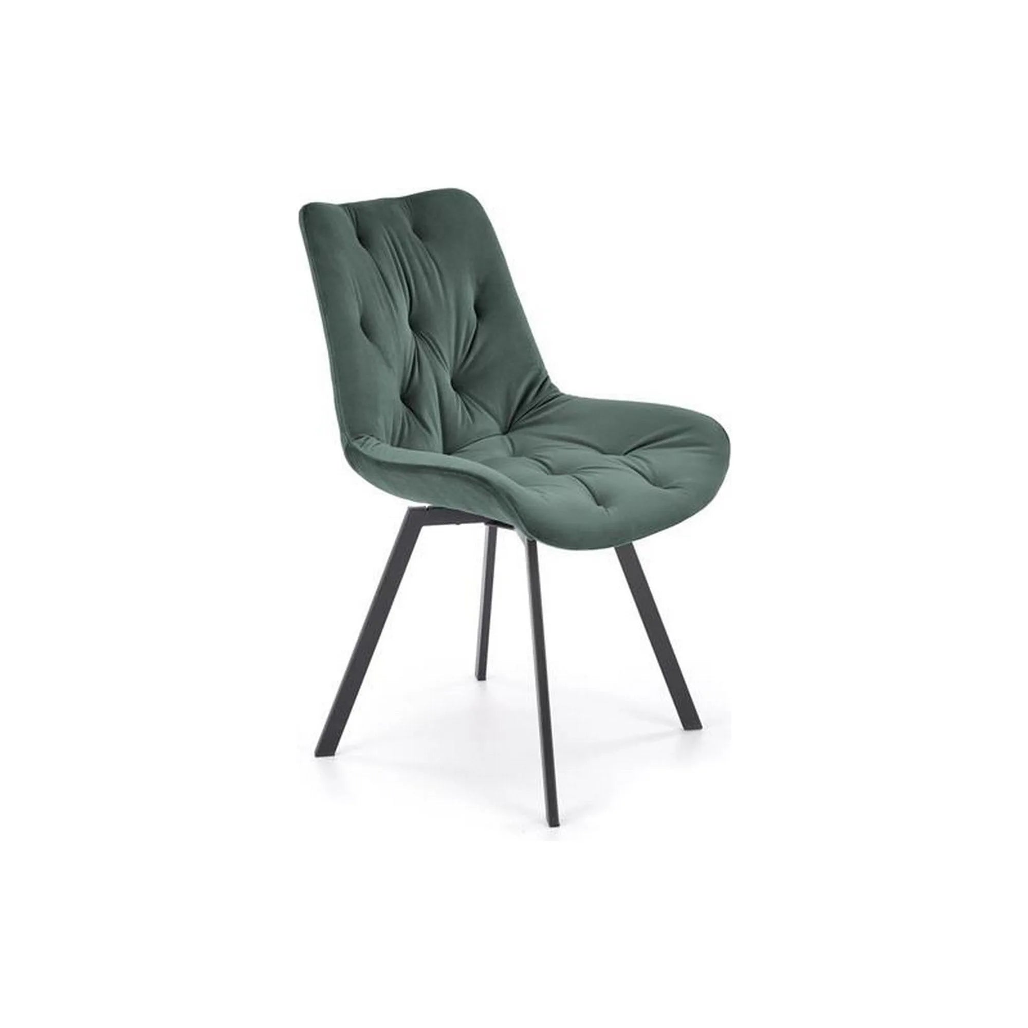 Scaun pivotant K519, verde inchis, stofa catifelata/metal, 54x63x86 cm