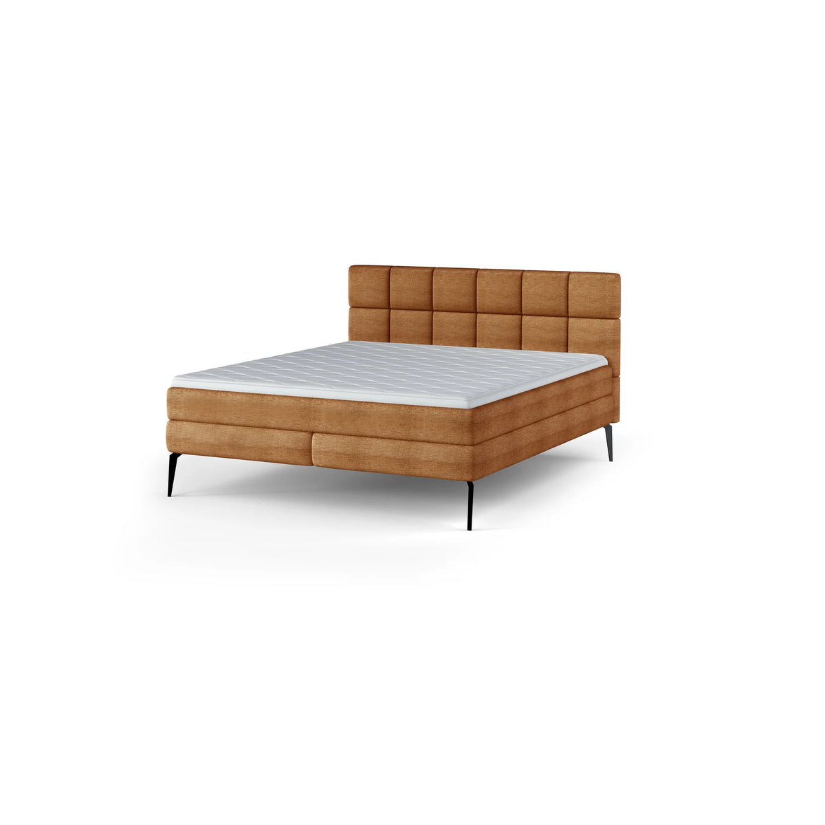 Pat boxspring ADEL 180x200, personalizabil materiale Gama Premium, cu saltele si topper