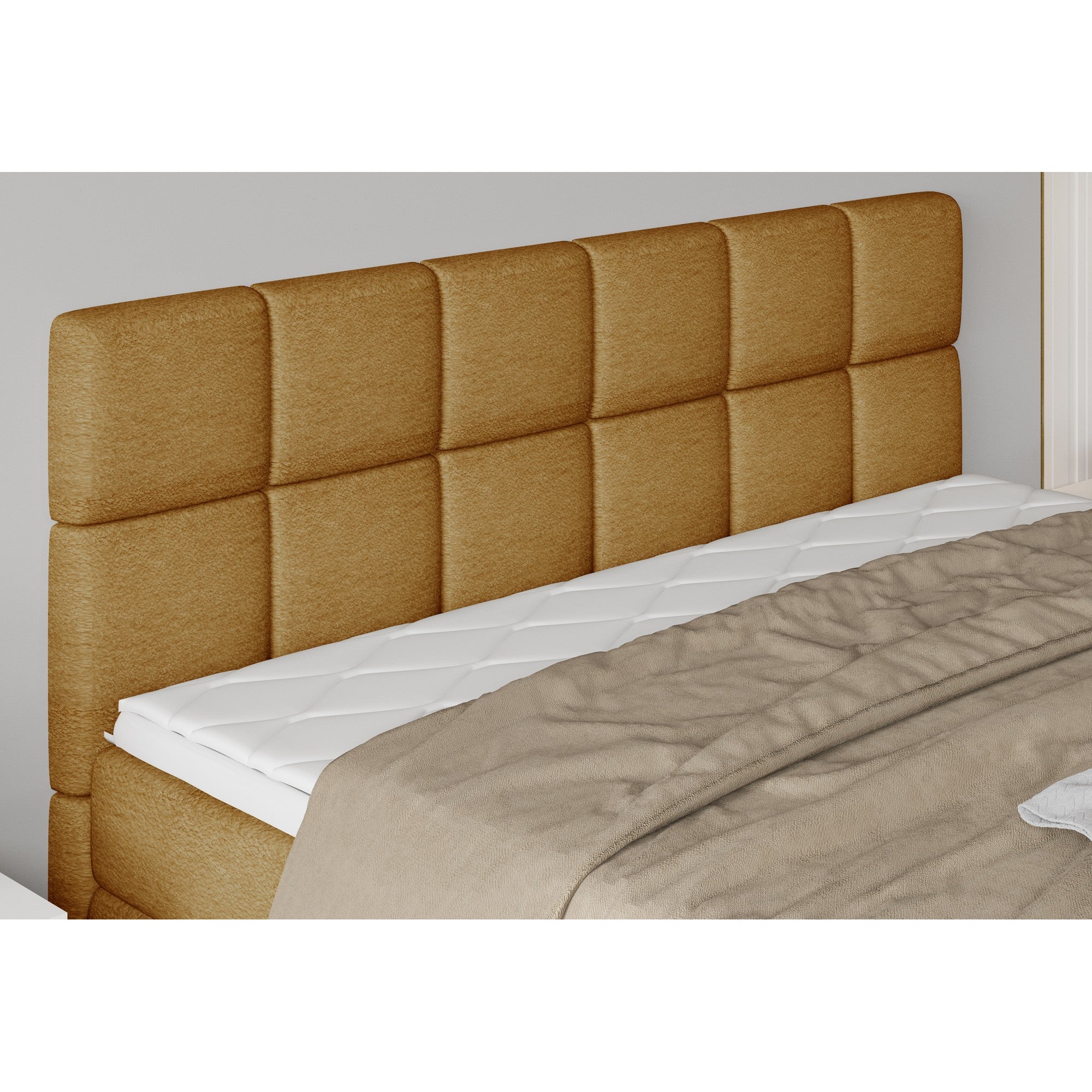 Pat boxspring ADEL 140x200, personalizabil materiale Gama Oferta Avantaj, cu saltele si topper