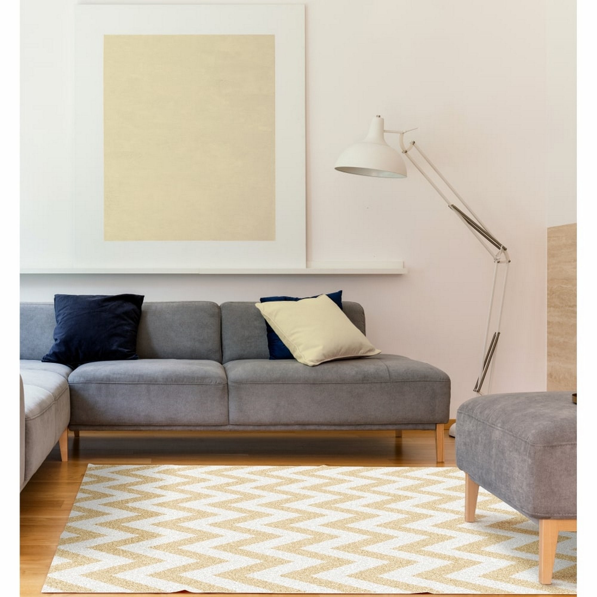 Covor ADISA TYP 2, 100x150 cm, forma dreptunghiulara, poliester, bej