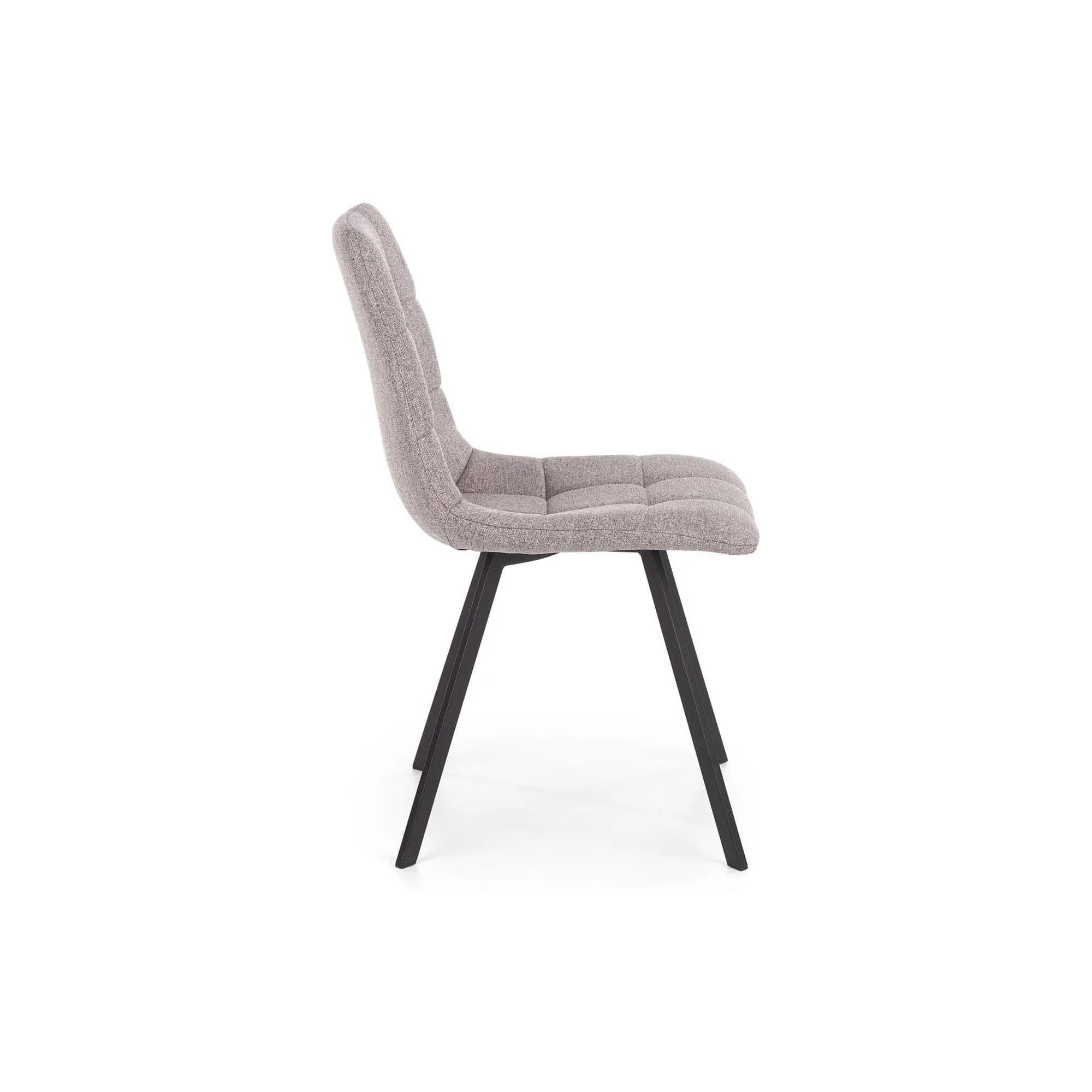 Scaun tapitat K402, gri/negru, stofa clasica/metal, 45x55x86 cm
