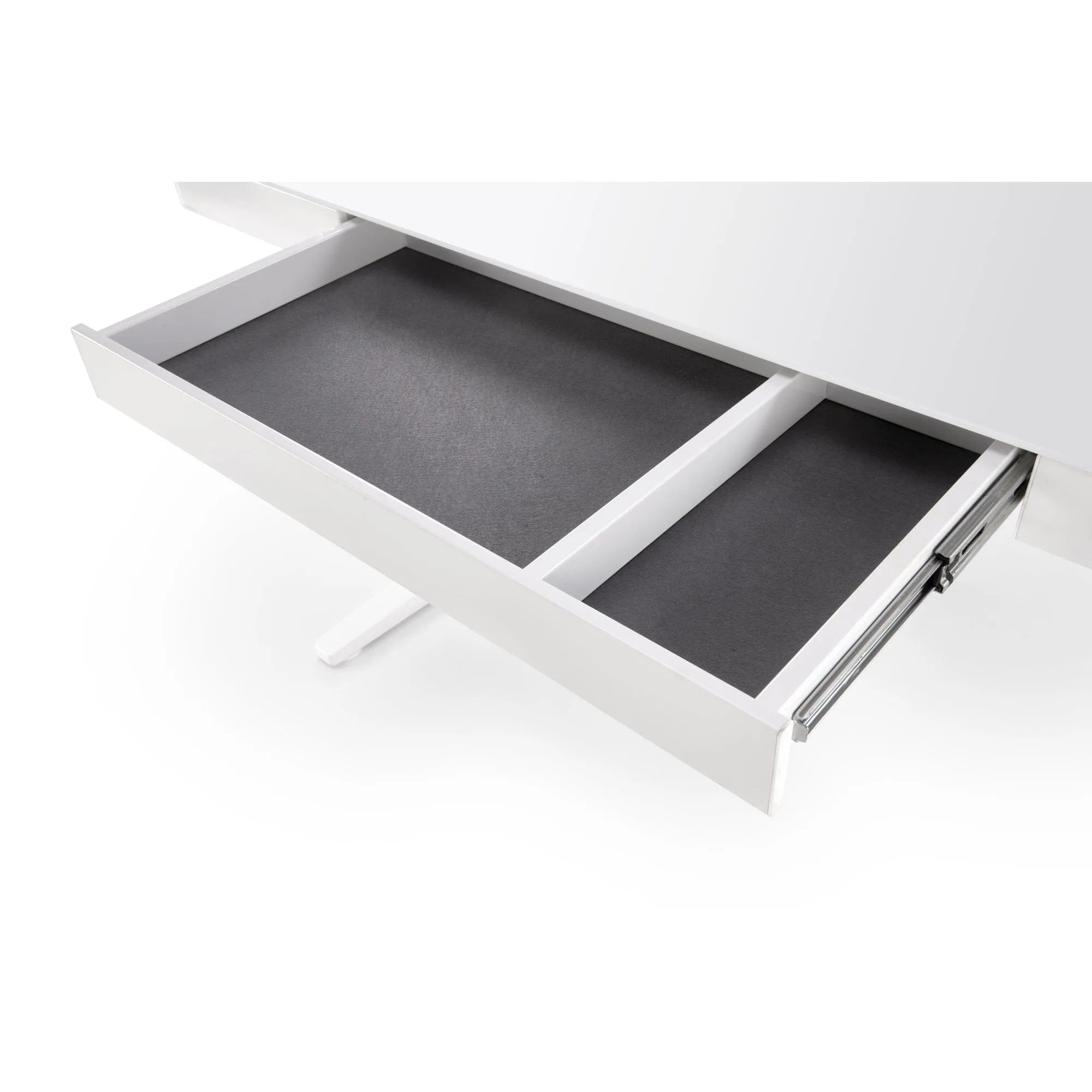Birou B52, alb, sticla/metal, 120x60x77/120 cm