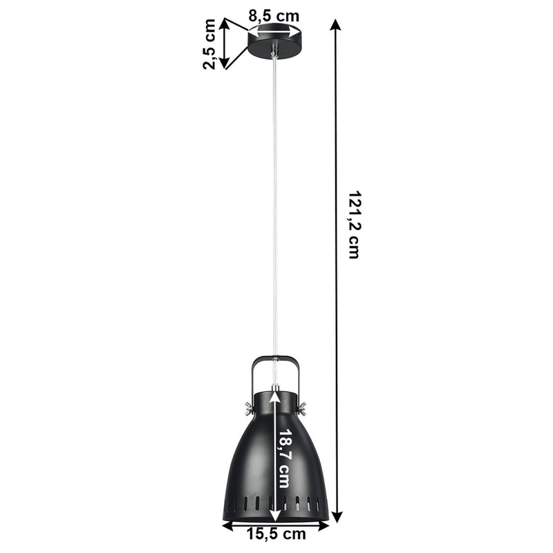 Lustra AIDEN TIP 3, negru, metal, 16x121 cm