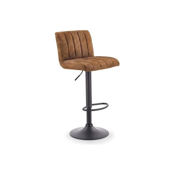 Scaun bar H89, maro/negru, piele ecologica/otel, 41x48x88/108 cm