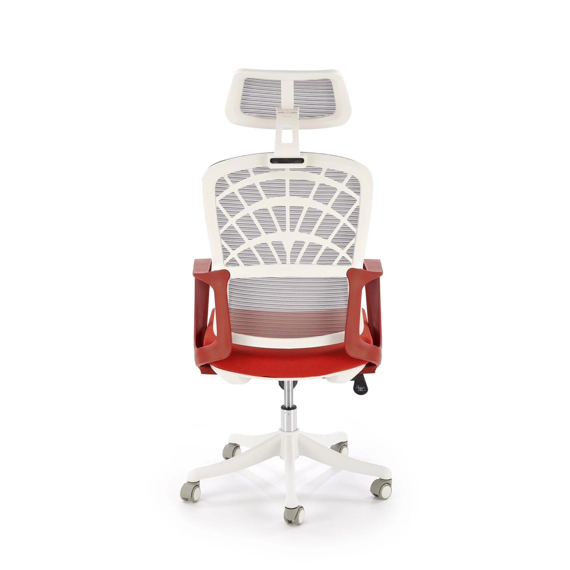 Scaun birou VESUVIO 2, caramiziu/alb, stofa/panza/polipropilena, 59x59x115/121 cm
