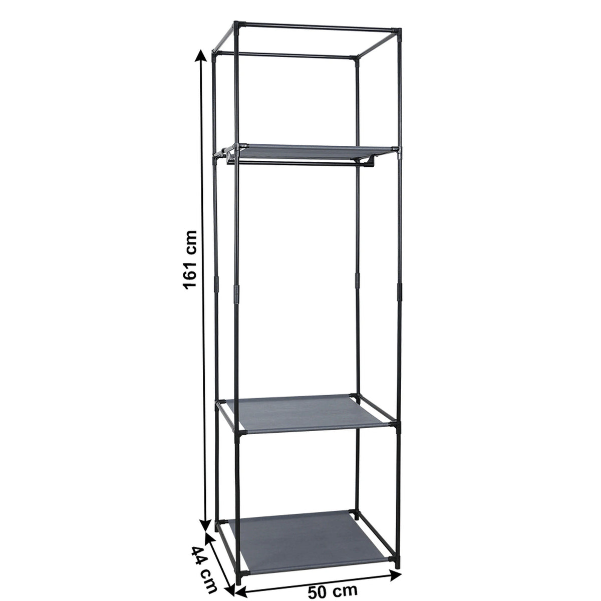 Suport umerase ALBUS, negru, metal/tesatura, 50x44x161 cm