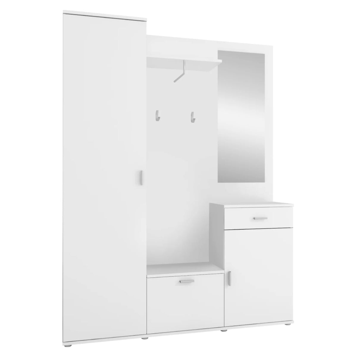 Mobilier hol AMALIA, alb, PAL melaminat, 145x29x188 cm