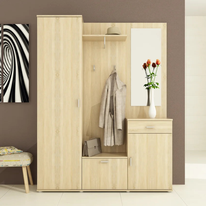 Mobilier hol AMALIA, stejar sonoma, PAL melaminat, 144x32x188 cm