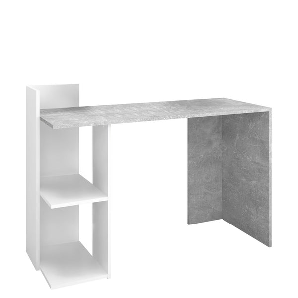 Birou ANDREO NEW, gri beton/alb, DTD laminat, 120x52x88 cm