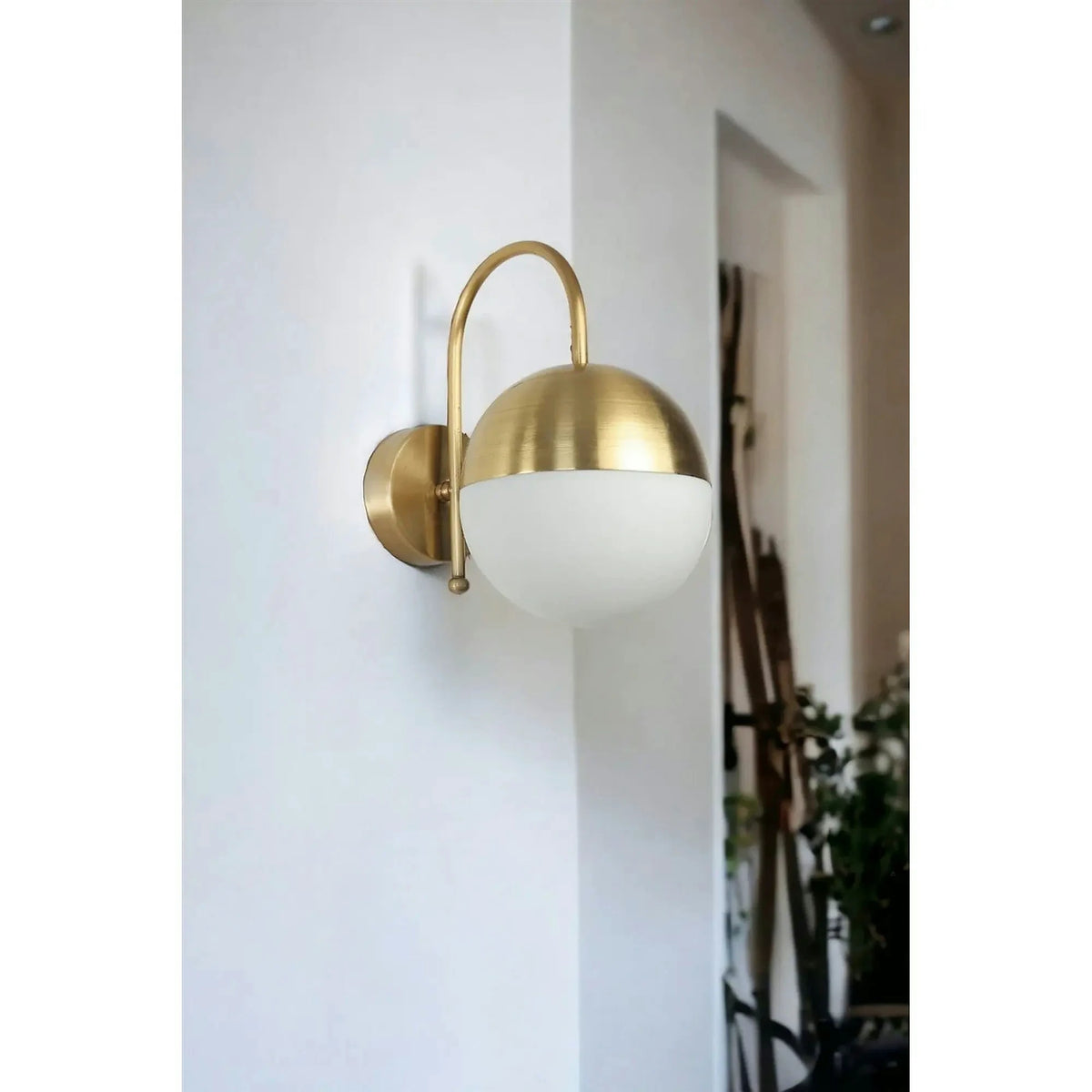 Aplica 846STL4120, auriu/alb, metal, 15x26x24 cm
