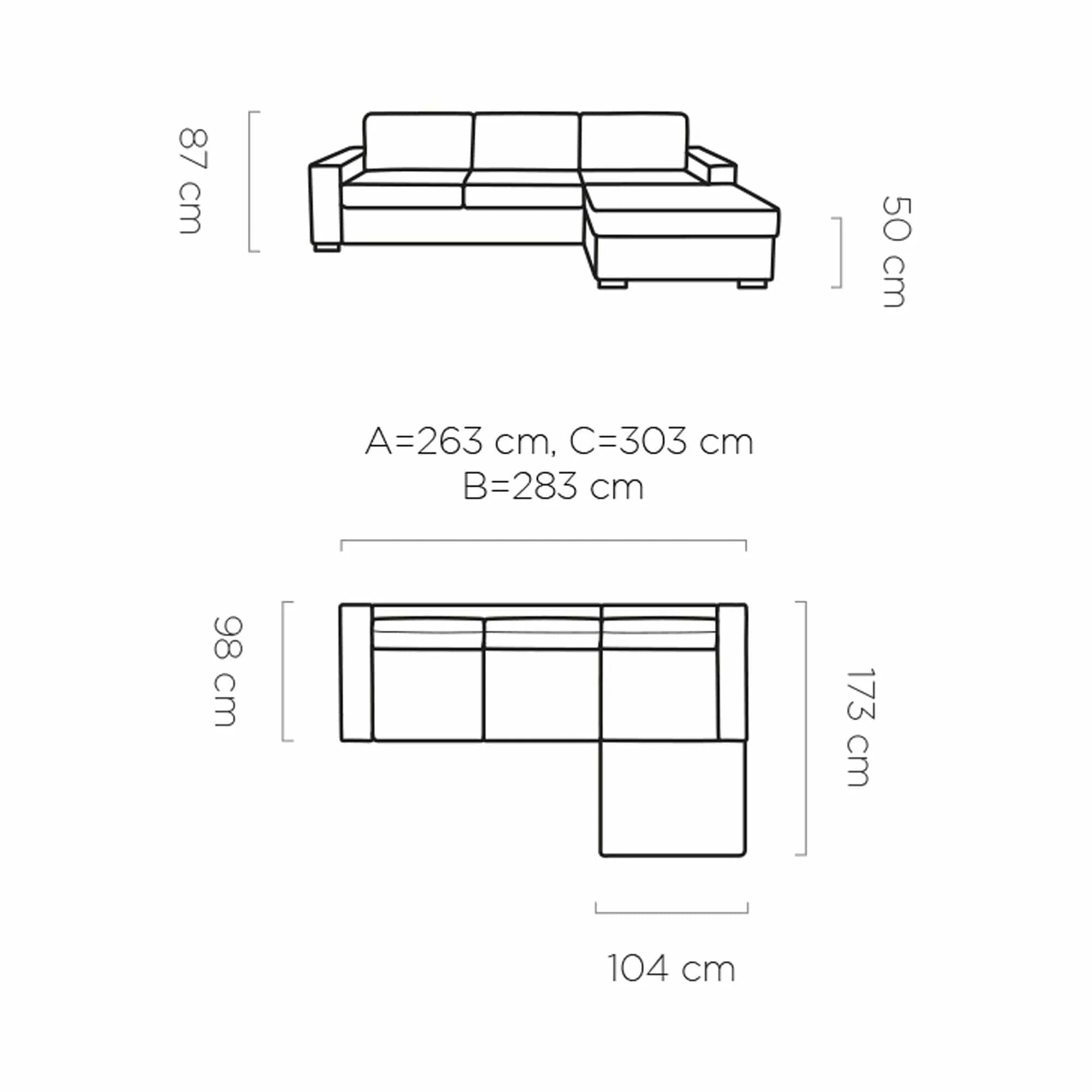Coltar extensibil VANILLA CORNER 160, personalizabil materiale gama Premium, cu lada depozitare, 303x173x87 cm