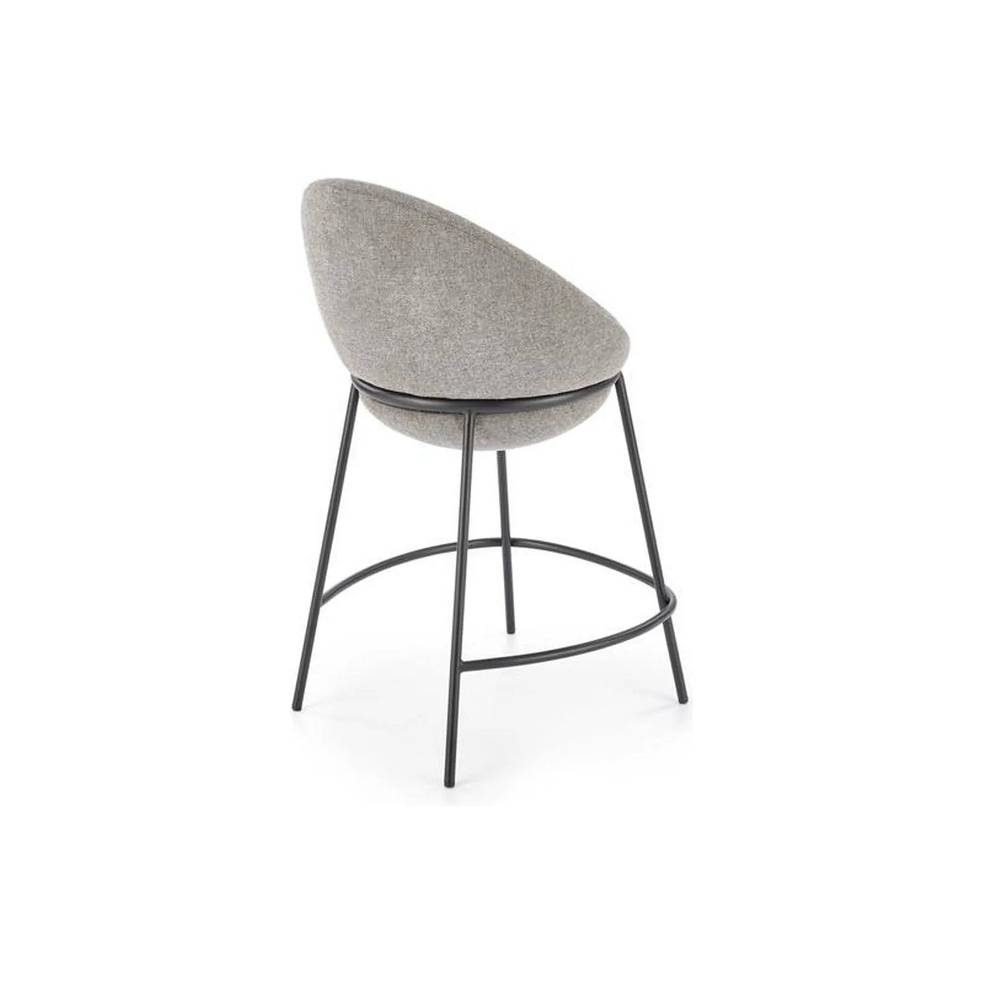 Scaun bar H118, gri/negru, stofa clasica/otel, 53x57x90 cm