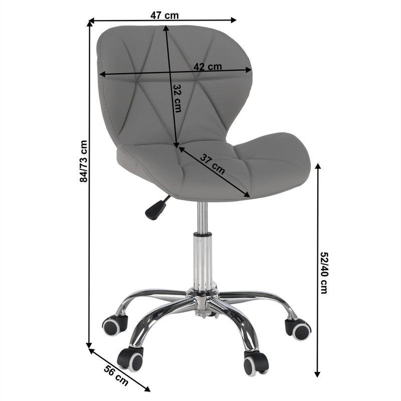 Scaun birou ARGUS NEW, gri/crom, piele ecologica/metal, 47x56x73/84 cm