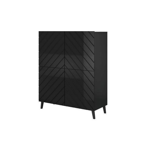 Comoda ABETO, negru, PAL, 101x40x122 cm