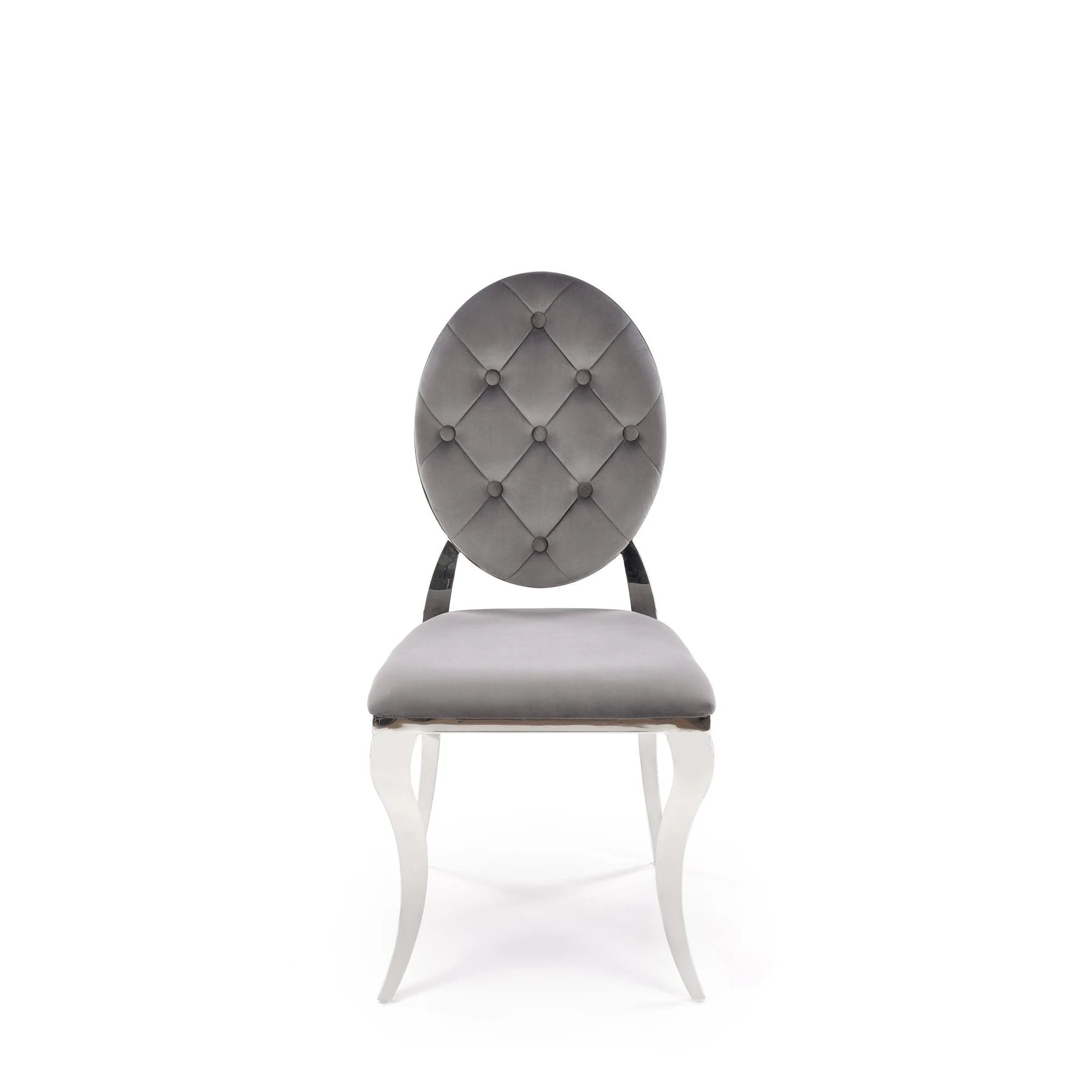 Scaun K555, gri/argintiu, stofa catifelata/metal, 48x52x96 cm