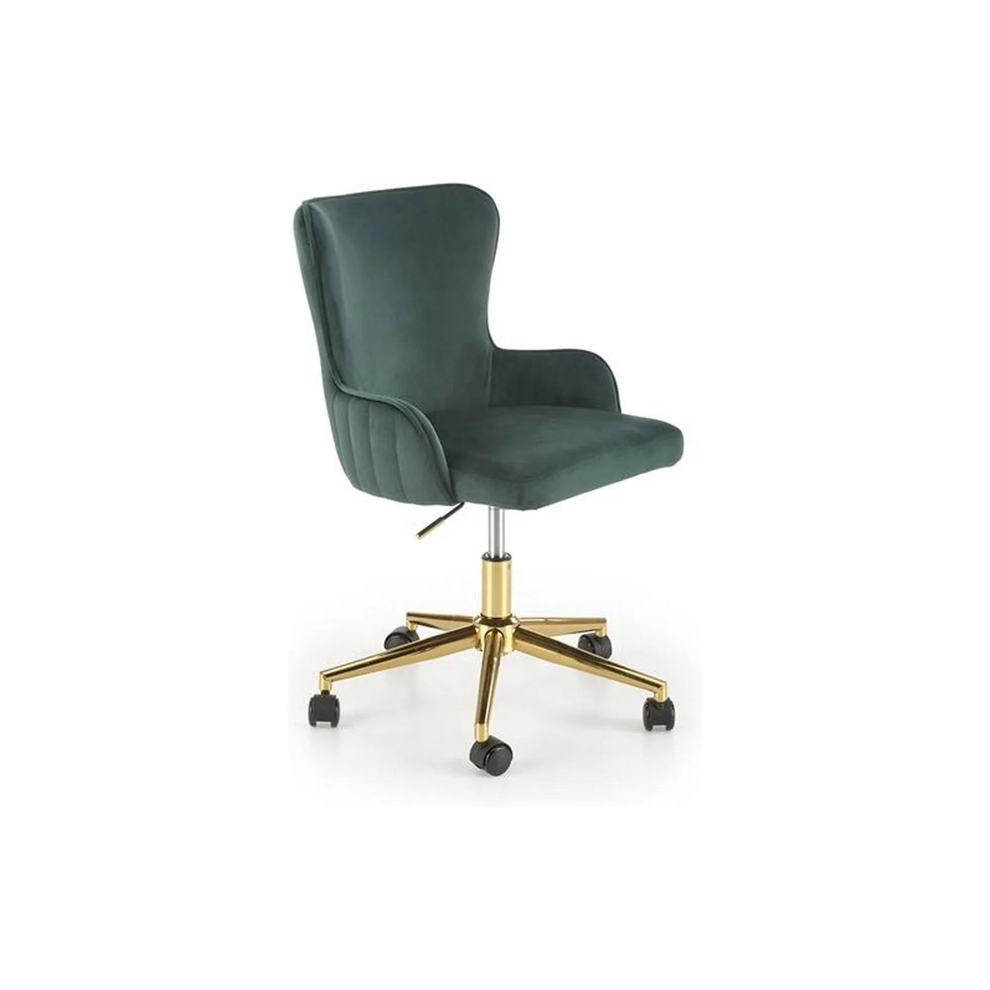 Scaun birou TIMOTEO, verde inchis, stofa catifelata, 55x55x77-85 cm