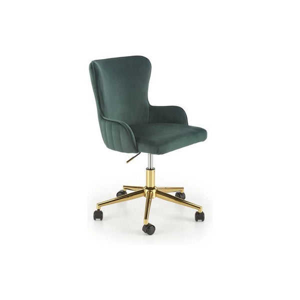 Scaun birou TIMOTEO, verde inchis, stofa catifelata, 55x55x77-85 cm