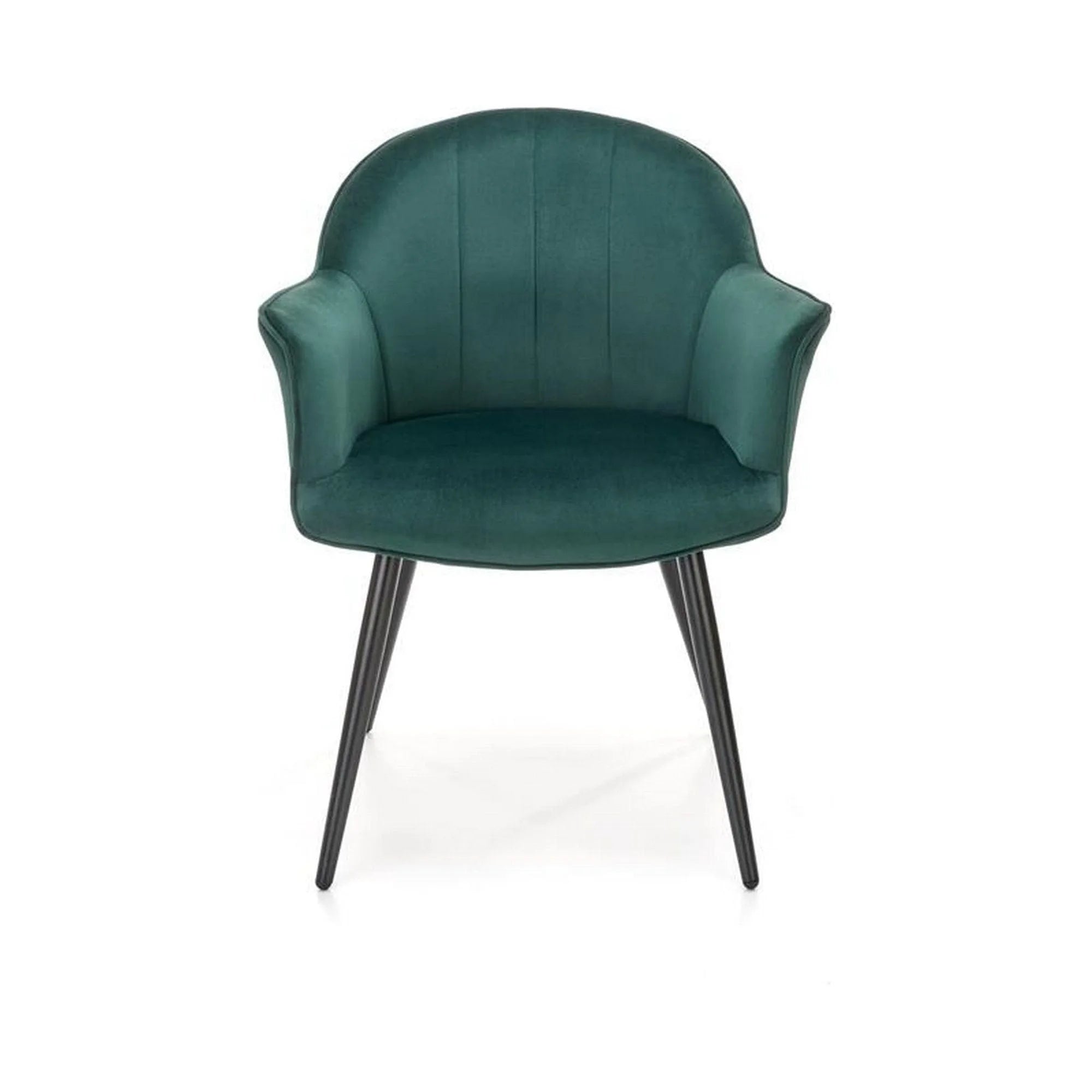 Scaun K468, verde inchis/negru, stofa catifelata/metal, 67x62x84 cm
