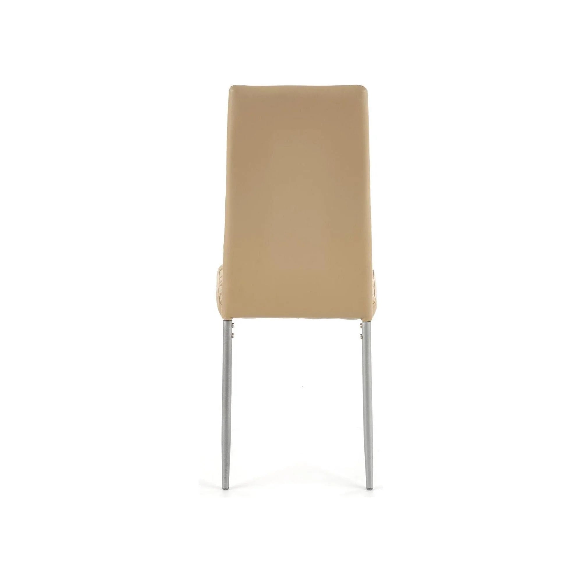Scaun bucatarie K70, maro deschis/gri, metal/piele ecologica, 41x50x98 cm