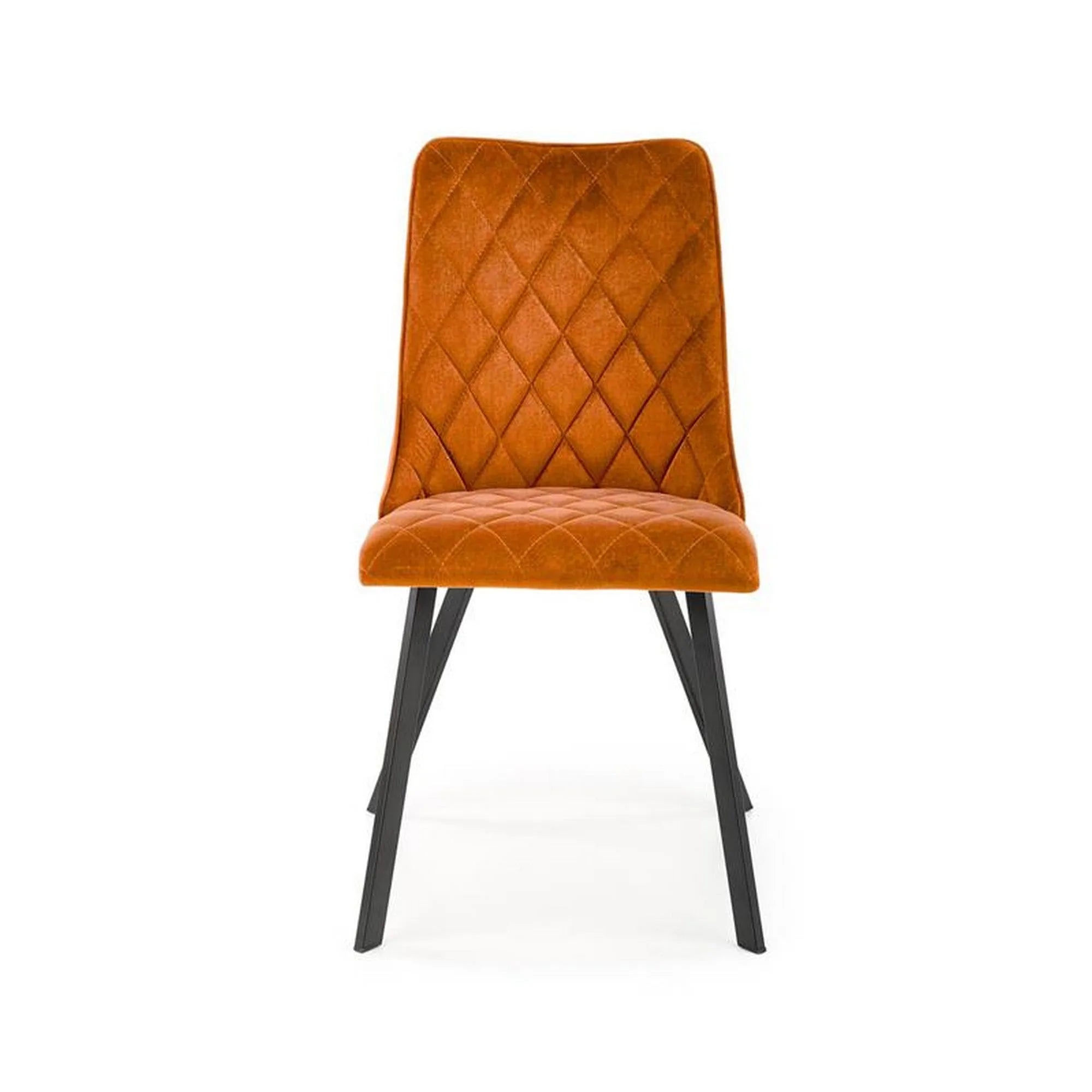 Scaun K450, caramiziu/negru, stofa catifelata/metal, 44x58x85 cm