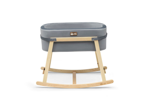 Balansoar bebelusi HIER, gri/stejar, lemn de pin/poliester, 90x58x70 cm
