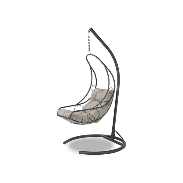 Balansoar gradina 561CLR1536, gri/negru, poliester/metal, 120x60x215 cm