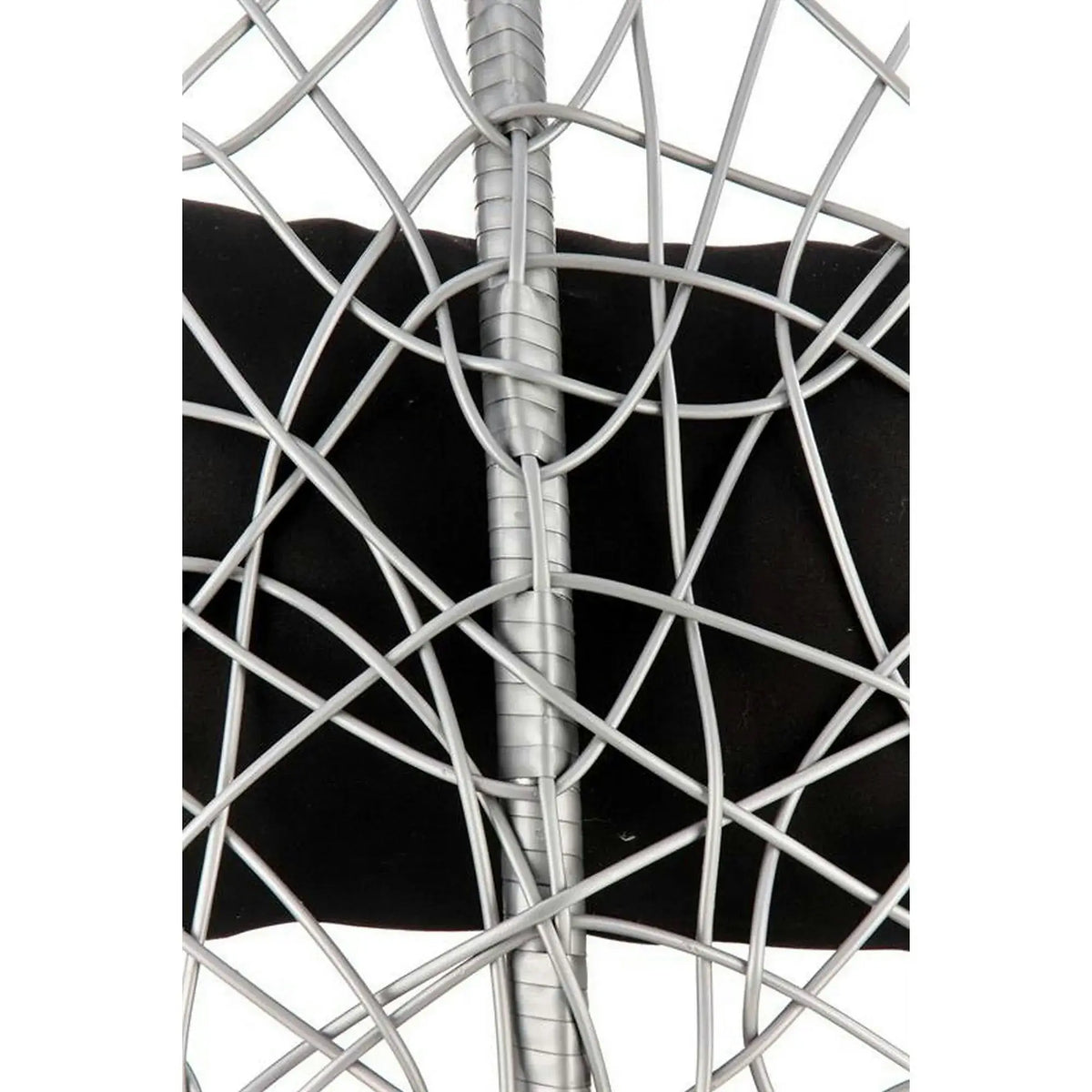 Balansoar gradina EGGY, gri/negru, rattan sintetic/stofa, 106x106x195 cm