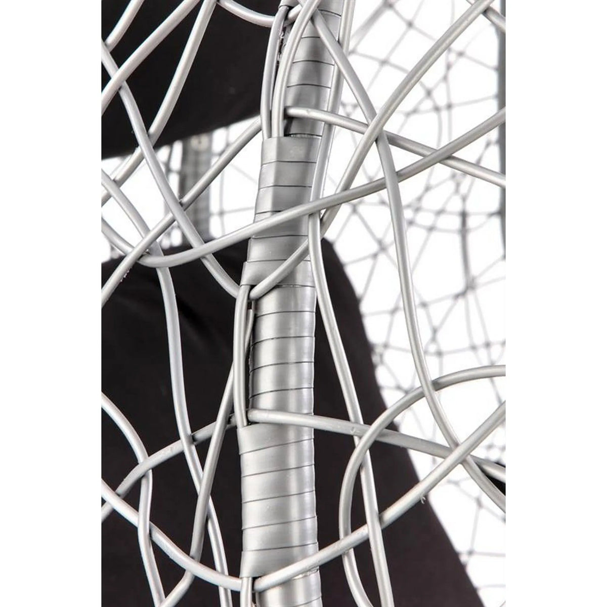 Balansoar gradina EGGY, gri/negru, rattan sintetic/stofa, 106x106x195 cm