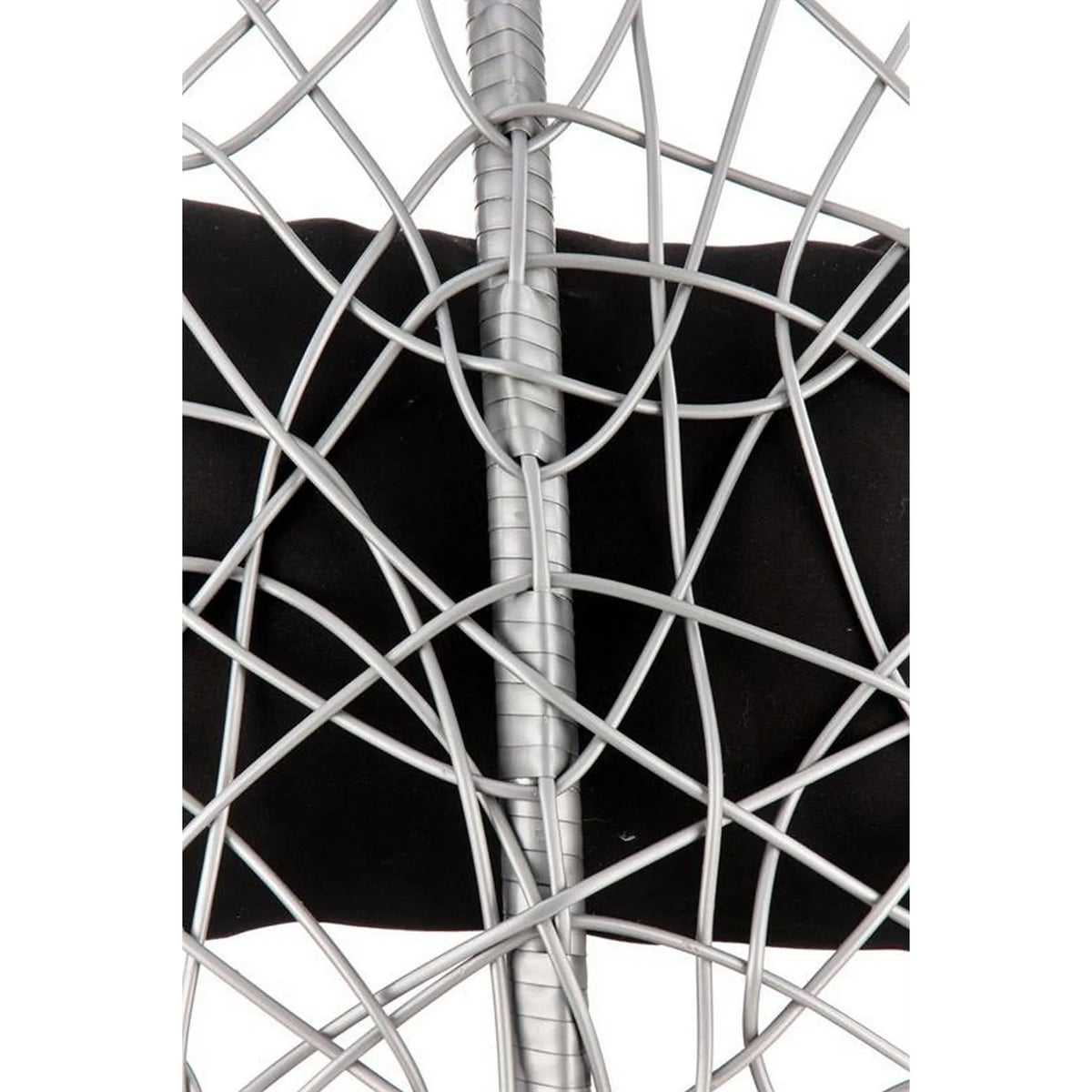 Balansoar gradina EGGY, gri/negru, rattan sintetic/stofa, 106x106x195 cm