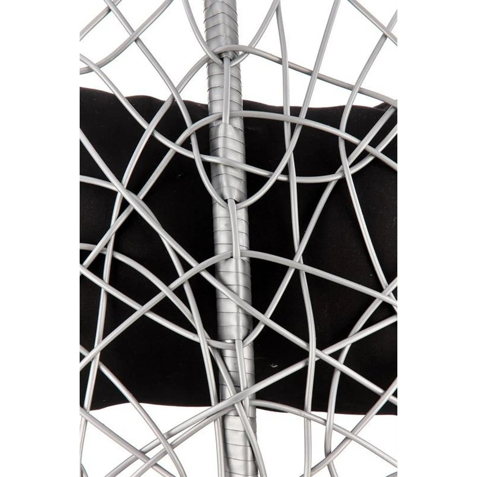 Balansoar gradina EGGY, gri/negru, rattan sintetic/stofa, 106x106x195 cm