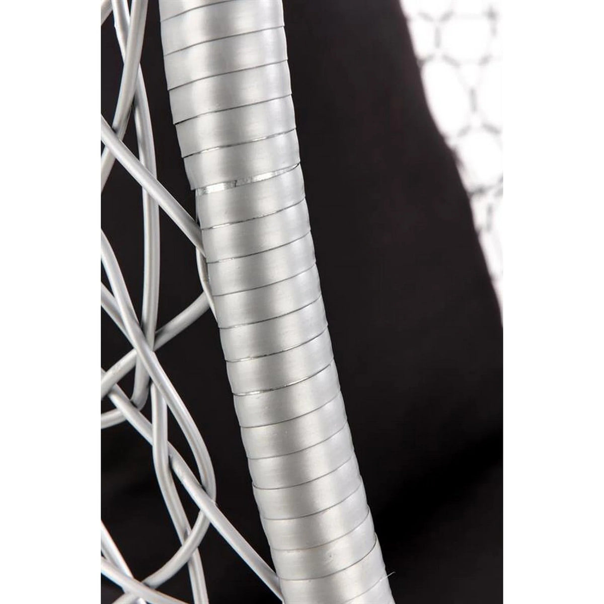 Balansoar gradina EGGY, gri/negru, rattan sintetic/stofa, 106x106x195 cm