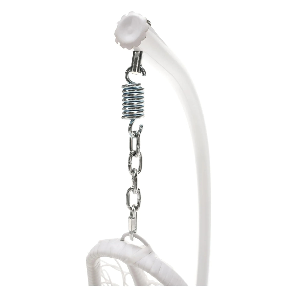 Balansoar gradina KALEA 2 NEW, alb/multicolor, metal/stofa clasica, 105x105x195 cm