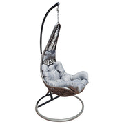 Balansoar gradina KALEA 2 NEW, gri, metal/stofa clasica, 105x105x195 cm