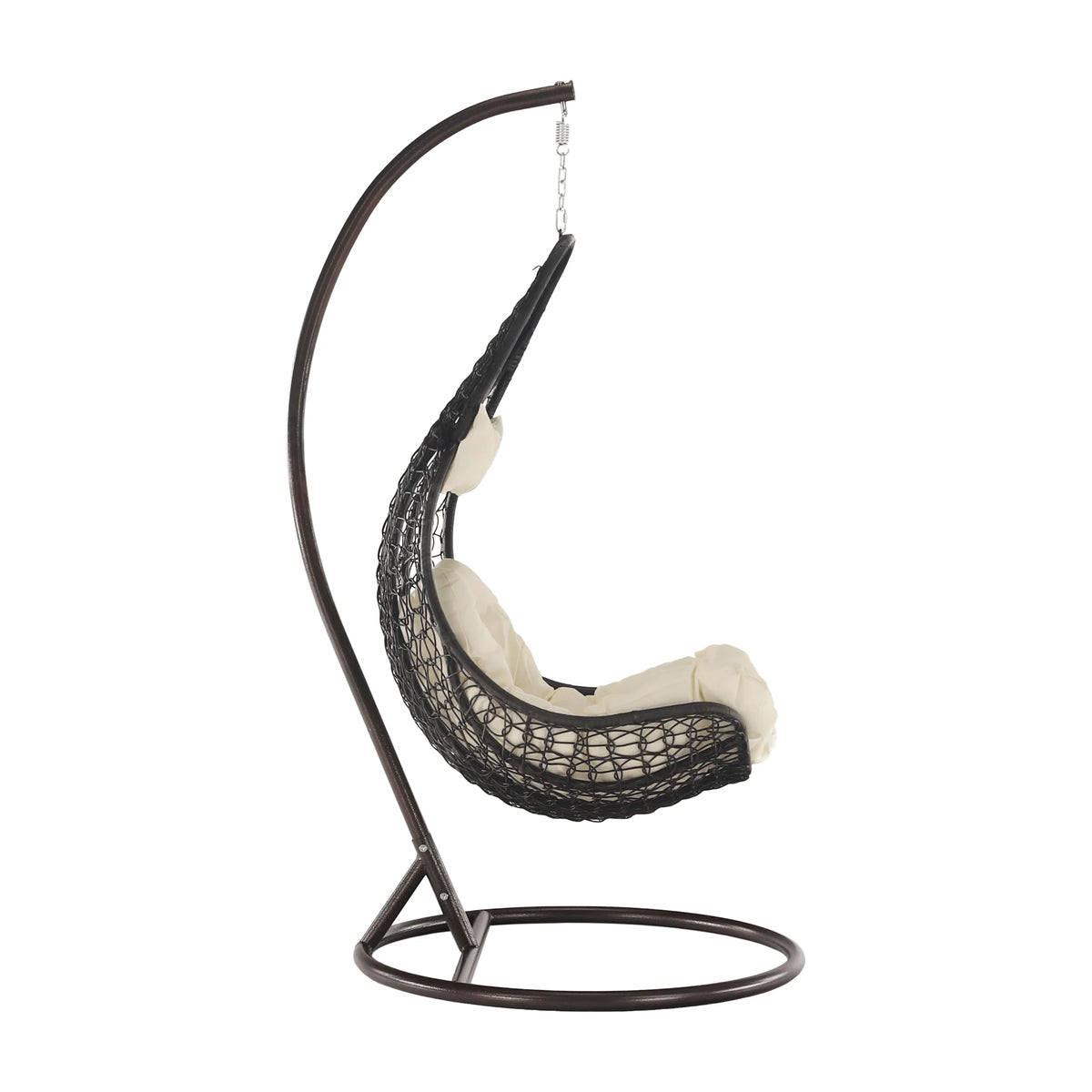 Balansoar gradina KALEA 2 NEW, maro/crem, metal/stofa clasica, 105x105x195 cm