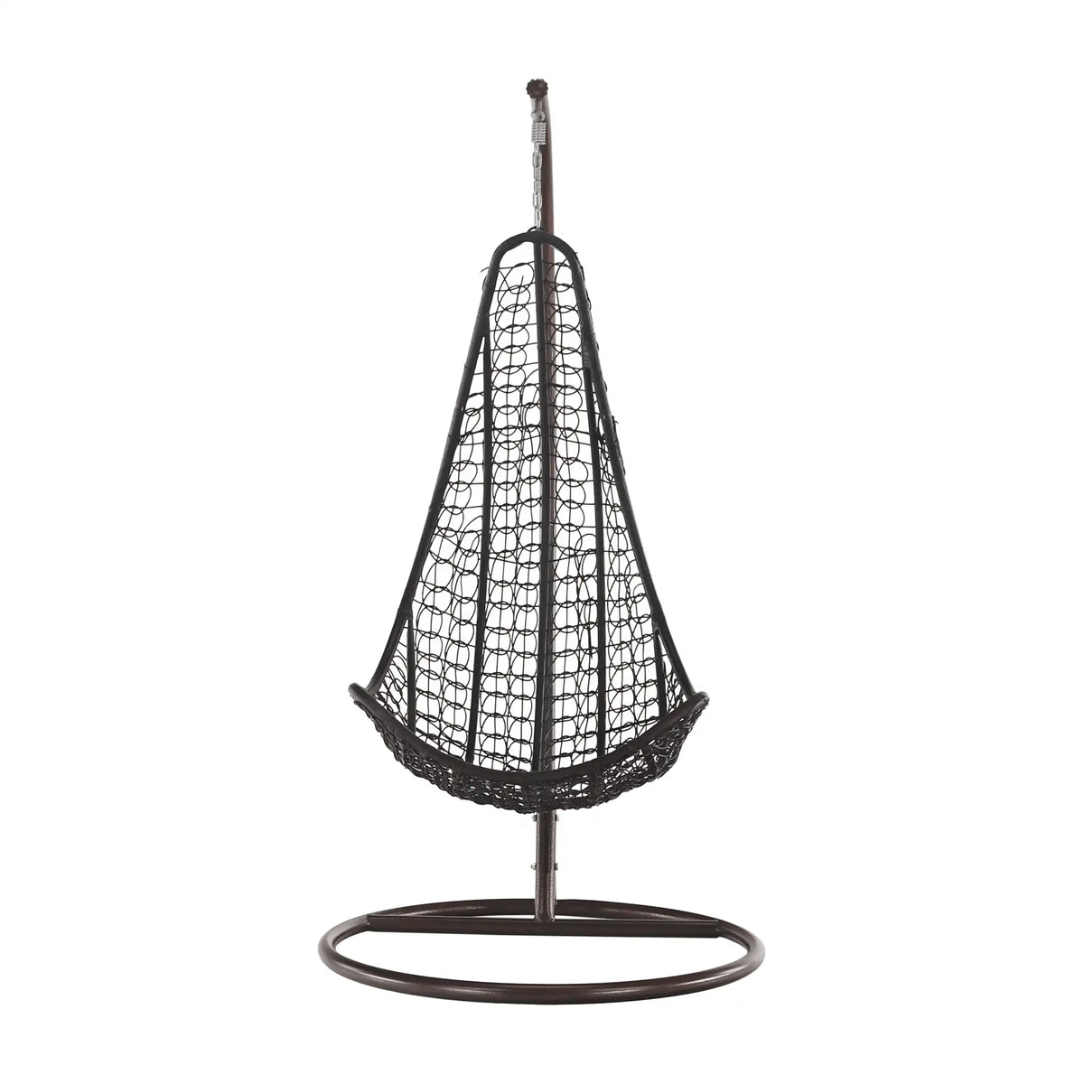 Balansoar gradina KALEA 2 NEW, maro/crem, metal/stofa clasica, 105x105x195 cm