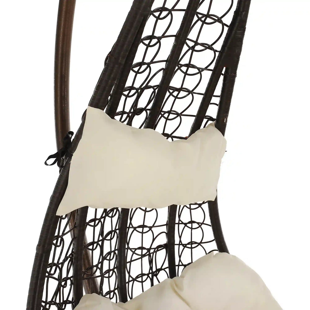 Balansoar gradina KALEA 2 NEW, maro/crem, metal/stofa clasica, 105x105x195 cm