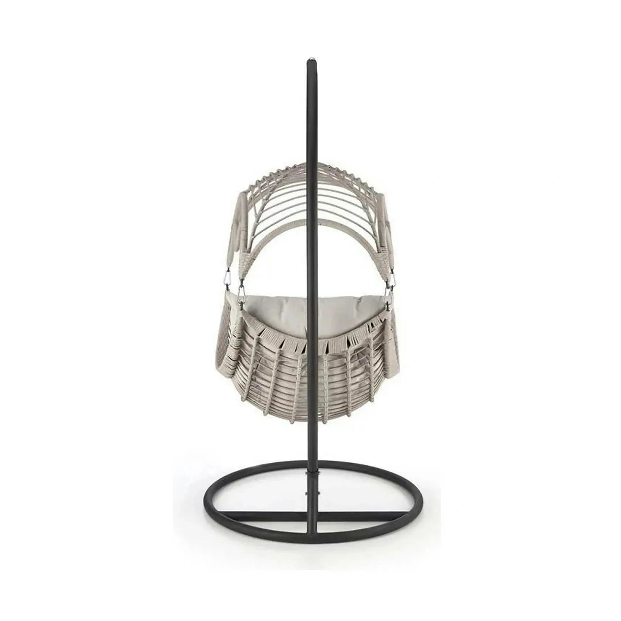 Balansoar gradina RASMUS, negru/bej, ratan sintetic, 85x60x202 cm