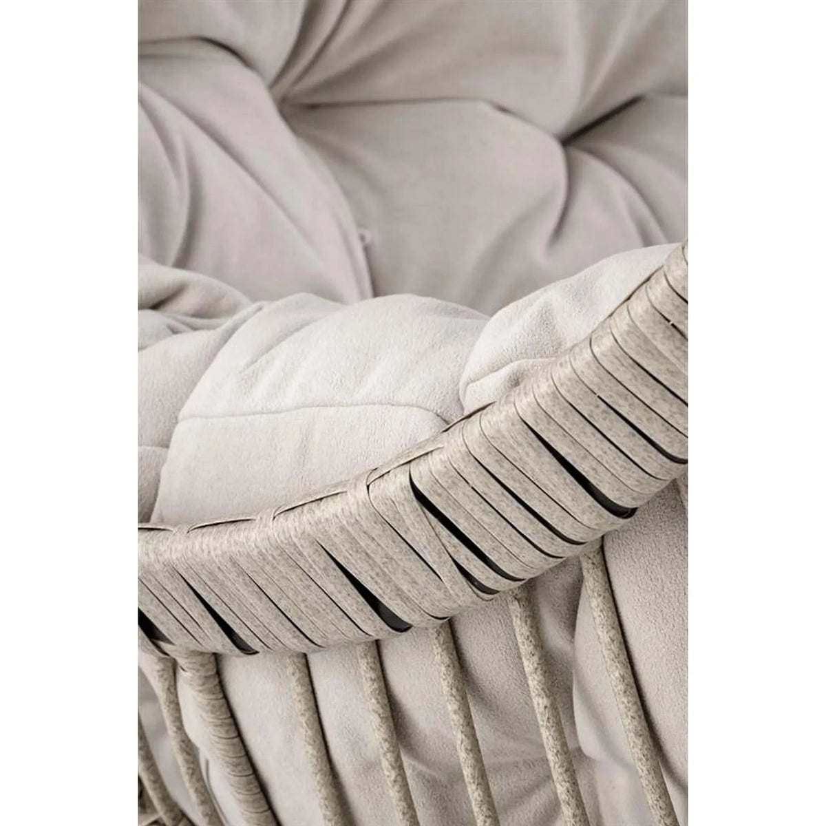 Balansoar gradina RASMUS, negru/bej, ratan sintetic, 85x60x202 cm