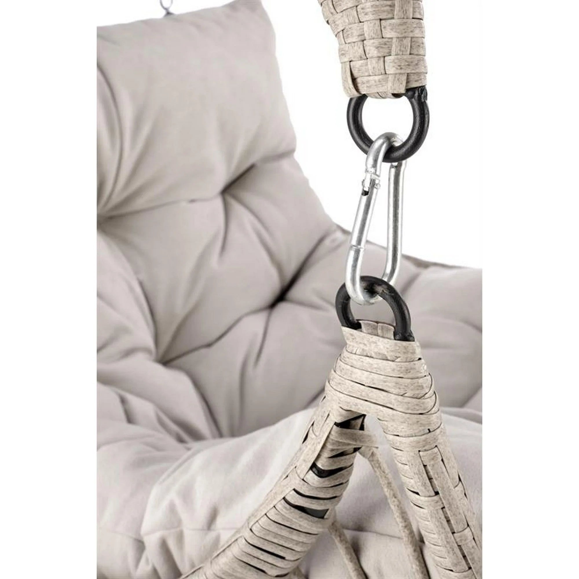 Balansoar gradina RASMUS, negru/bej, ratan sintetic, 85x60x202 cm