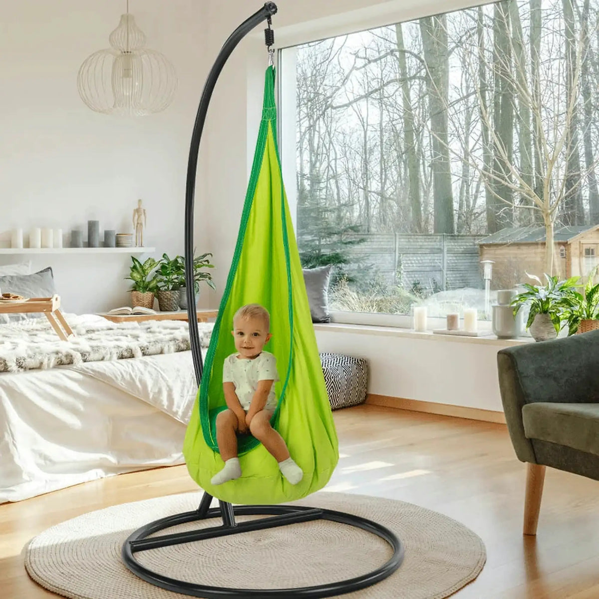 Balansoar gradina SIESTA TYP 1, verde, bumbac, 60x70x150 cm